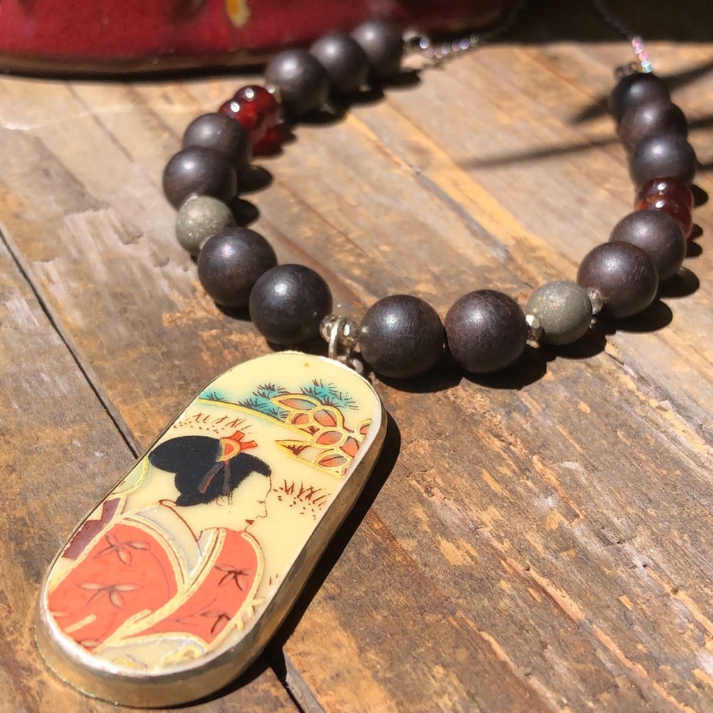 Gemstone Japanese Necklace